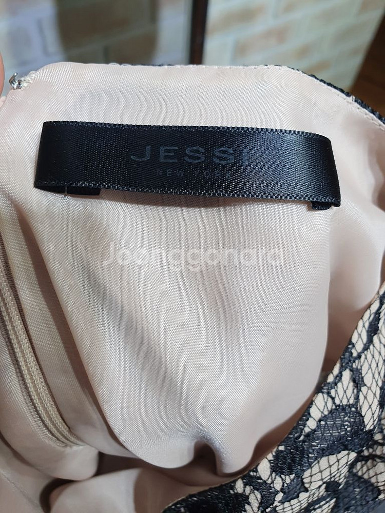 제시뉴욕 정품 블랙 레이스 어깨핀턱 셔링 원피스 55--1