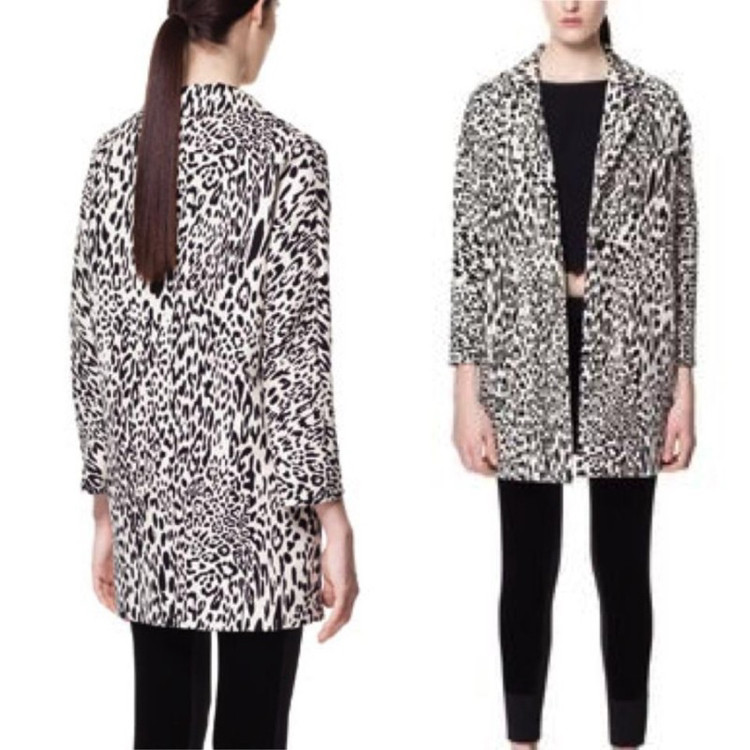 자라 레오파드 호피 코트 XS--1