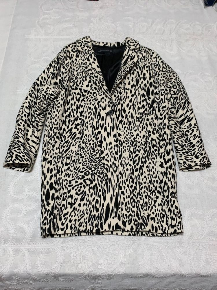 자라 레오파드 호피 코트 XS--3