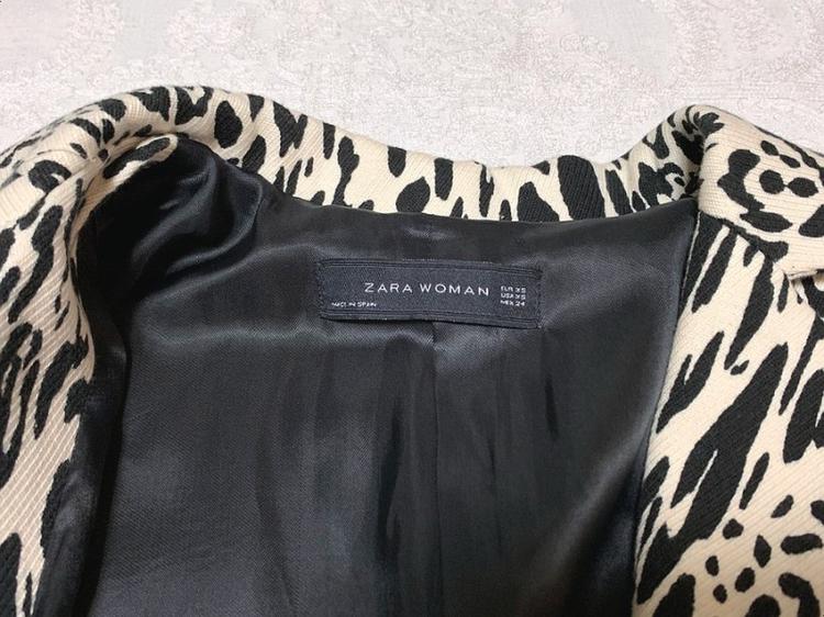 자라 레오파드 호피 코트 XS--7