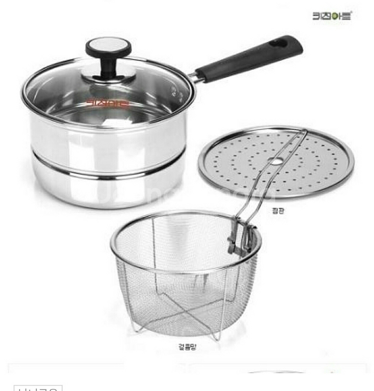키친아트 찜국수냄비와 양푼이세트 찜냄비 스텐냄비--2