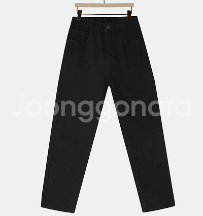 검정 일자바지 허리 고무줄--1
