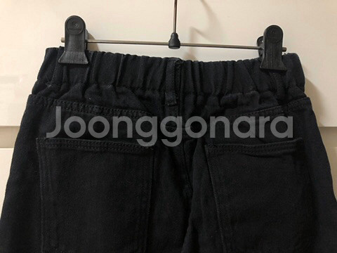 검정 일자바지 허리 고무줄--2