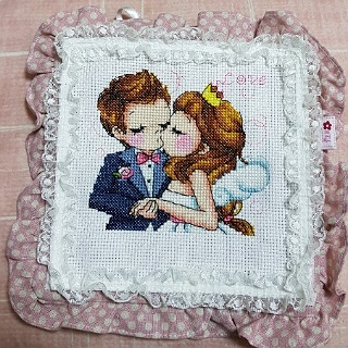 예쁜십자수 주차쿠션 들--6