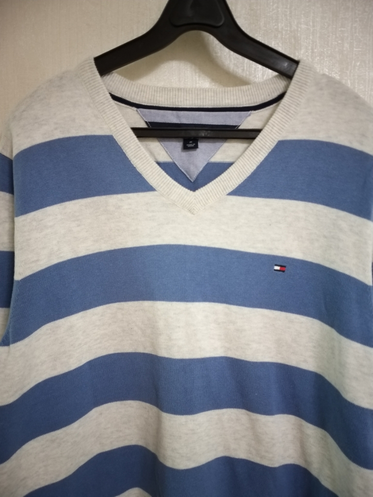 남성 타미힐피거 봄.가을 브이넥니트 (100) 이미지