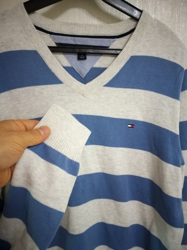 남성 타미힐피거 봄.가을 브이넥니트 (100) 이미지