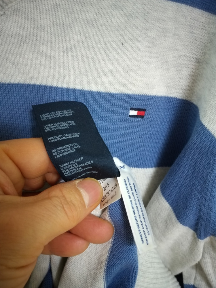 남성 타미힐피거 봄.가을 브이넥니트 (100) 이미지