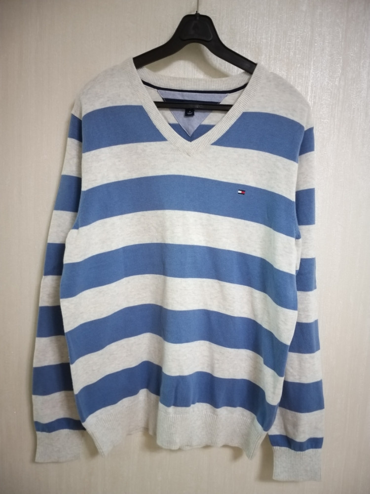 남성 타미힐피거 봄.가을 브이넥니트 (100) 이미지