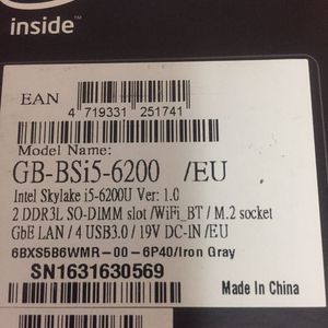 기가바이트 브릭스 미니본체 gb-bsi5-6200