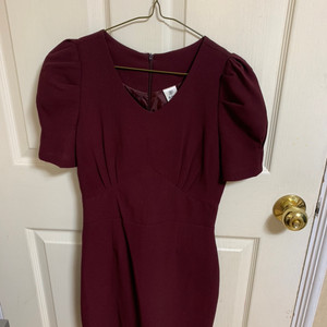 와인색 원피스 드레스