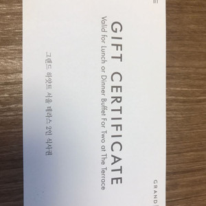 그랜드 하얏트 서울 테라스 2인 식사권