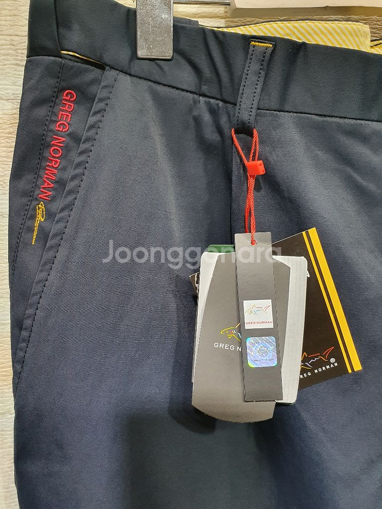 택부착 그렉노먼 정품 네이비 폴리 남성 캐쥬얼 바지38--1