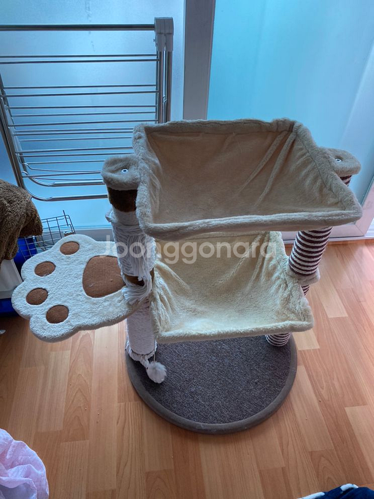 고양이 2단캣타워+패브릭 하우스 팔아요--1