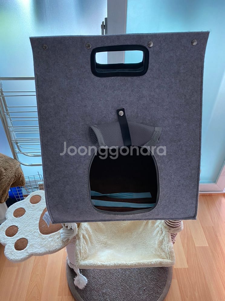 고양이 2단캣타워+패브릭 하우스 팔아요--6