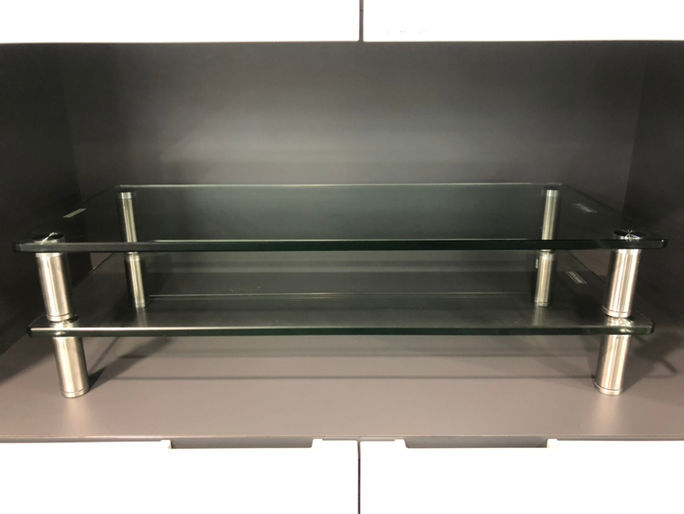 강화유리 컴퓨터 모니터 받침대 선반 거치대--1