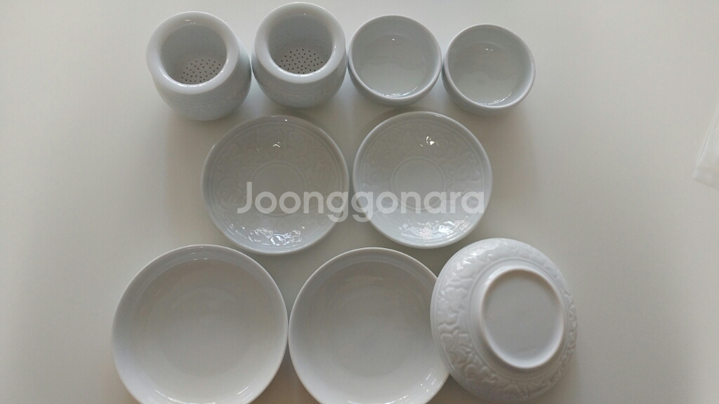 광주요 아올다 녹차잔과 접시--1