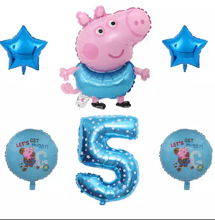 페파피그 5살 생일축하 호일풍선(새상품)--0