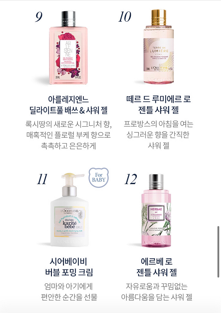 록시땅 샤워젤 ,바디스펀지세트--3