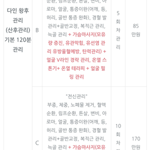 산후마사지 5회권 다인맘스케어 왕후관리 120분 양도