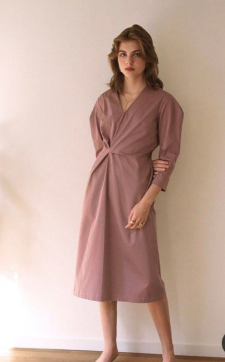 (가격다운)노미나떼 체크 드레이프 원피스--4