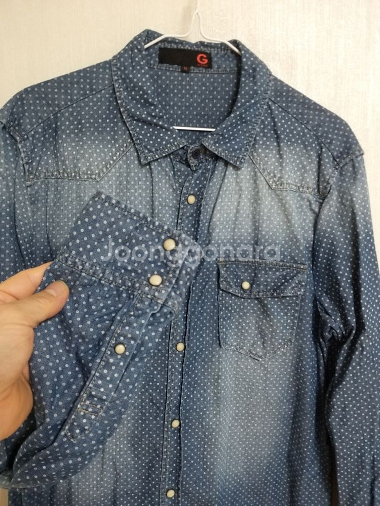 남성 게스 데님 청남방 (새상품.100)--4