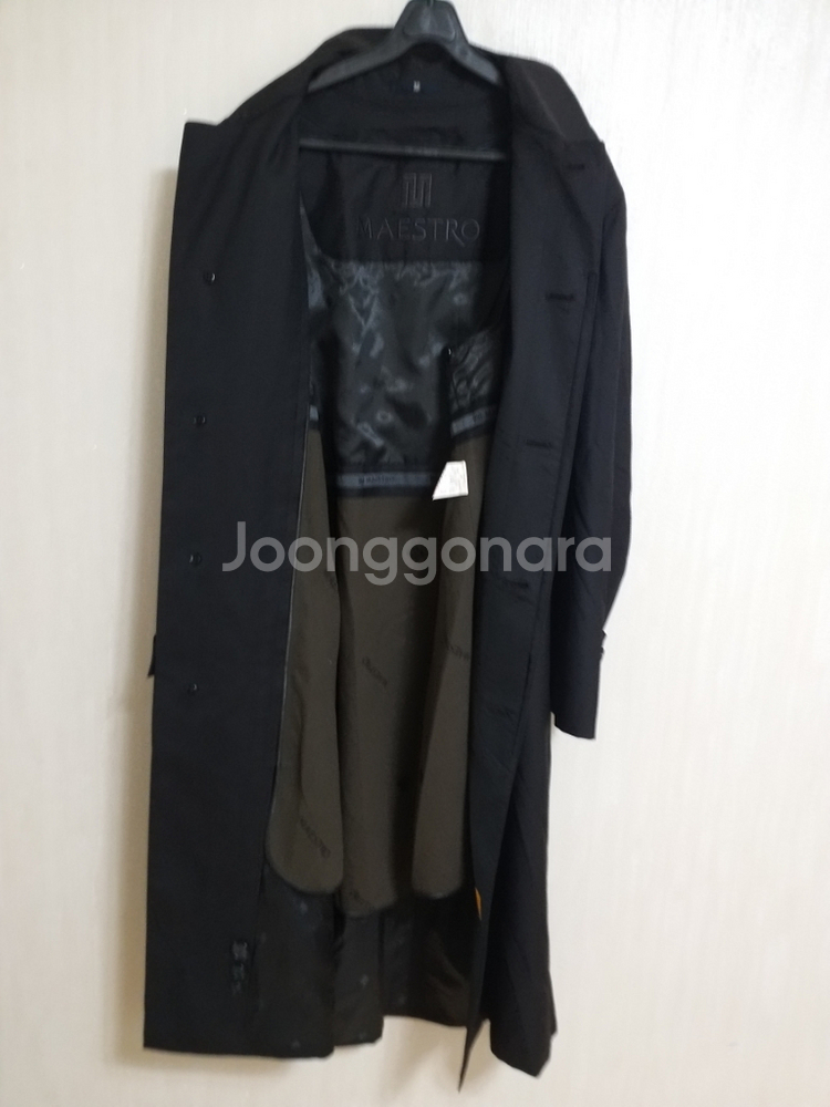 마에스트로 이태리원단 내피.외피 트렌치코트(블랙105)--1