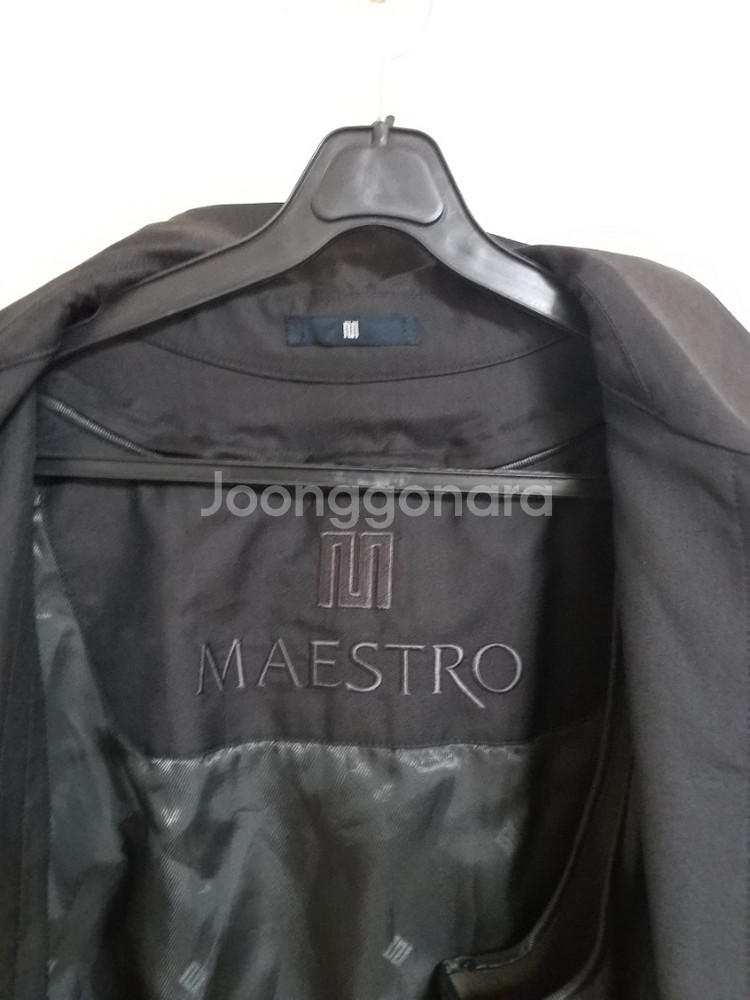 마에스트로 이태리원단 내피.외피 트렌치코트(블랙105)--2