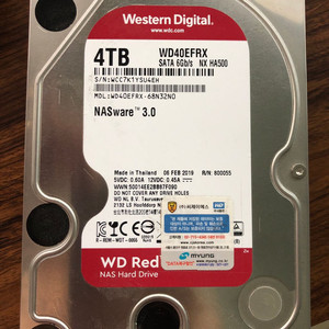 WD40EFRX 웬디 4TB 1개 19년 2월산