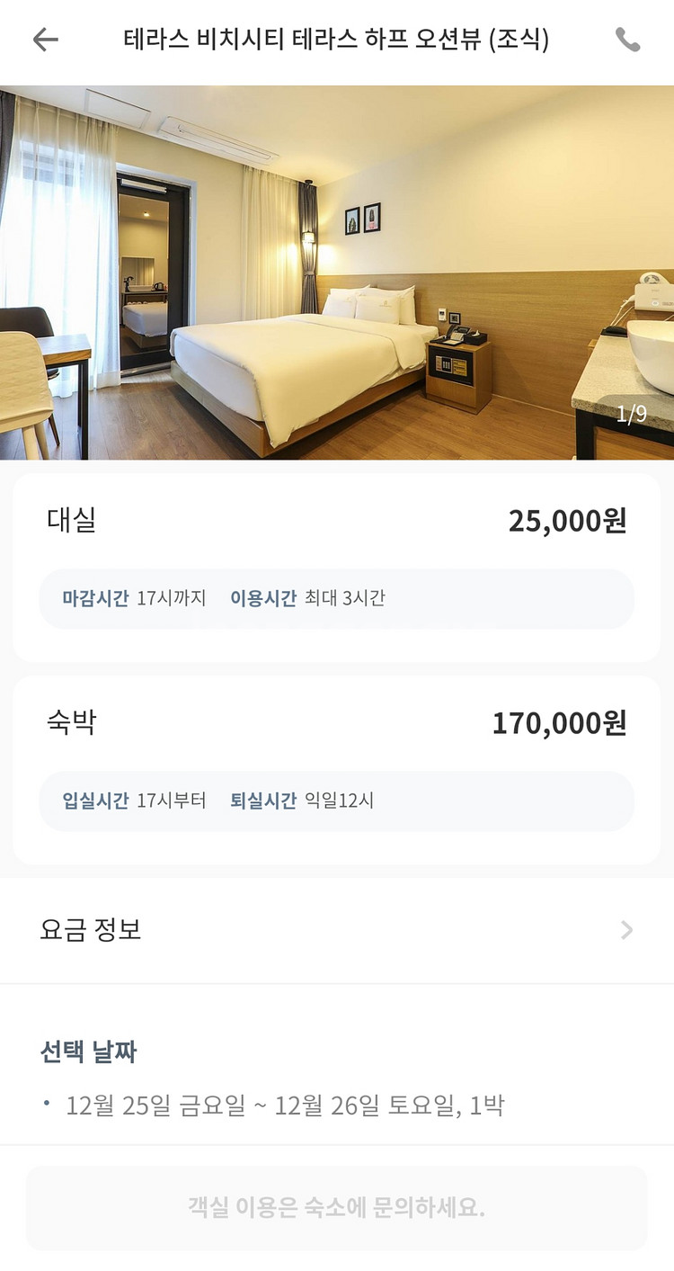 부산광안리 오션뷰호텔(크리스마스,12/25-26) 숙박--1