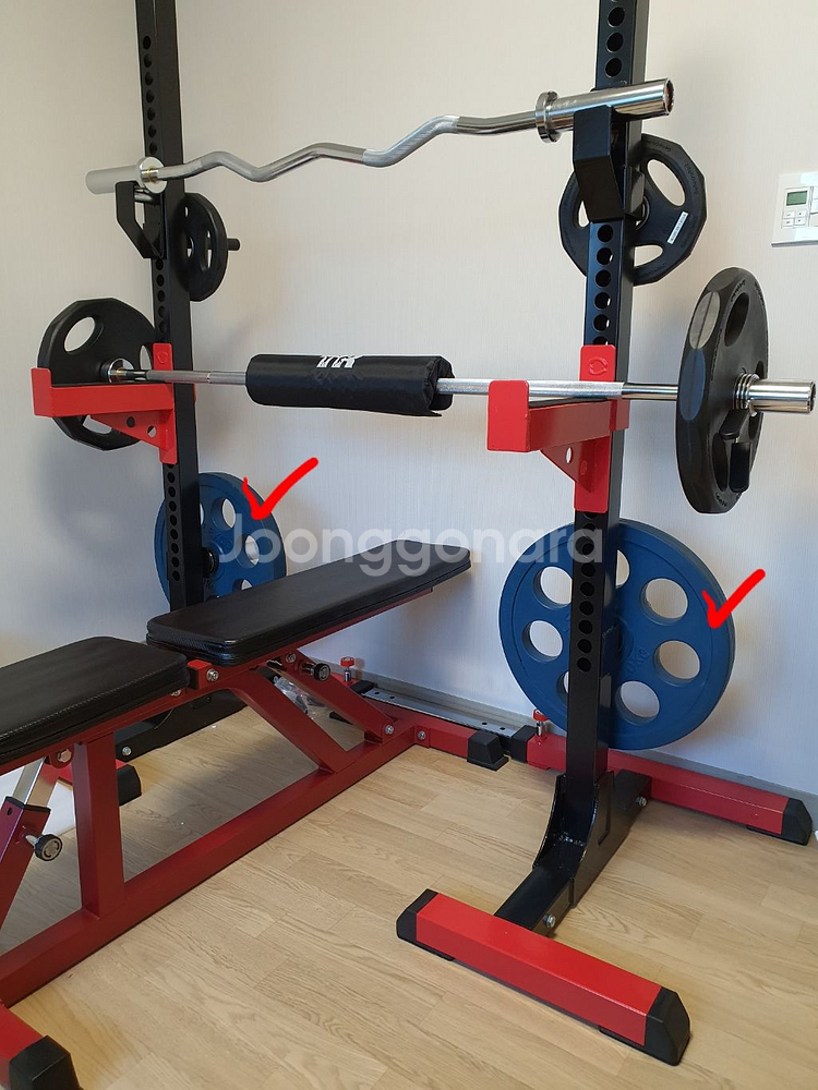 헬스기구 세트(스쿼트렉, 각도조절 벤치, 덤벨바벨 등)--0