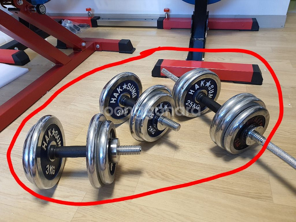 헬스기구 세트(스쿼트렉, 각도조절 벤치, 덤벨바벨 등)--5