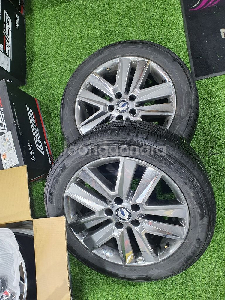 렉스턴스포츠20인치크롬휠타이어 팝니다--2