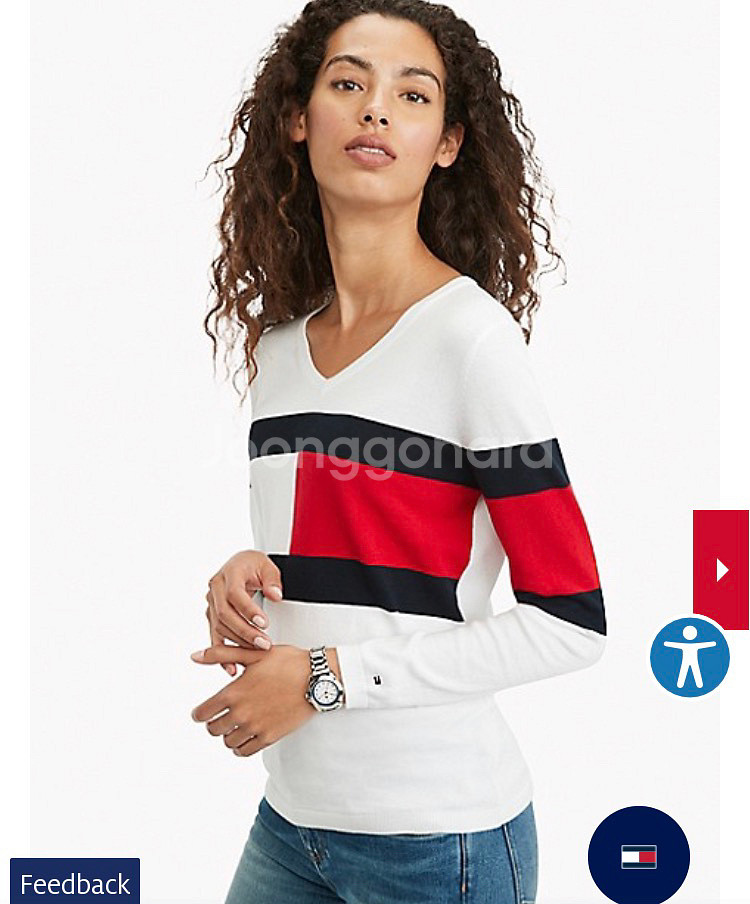 (새상품)타미힐피거 에센셜 플래그 스웨터--0