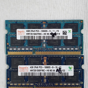 DDR3 노트북램 양면 4GB pc3-10600 x 2