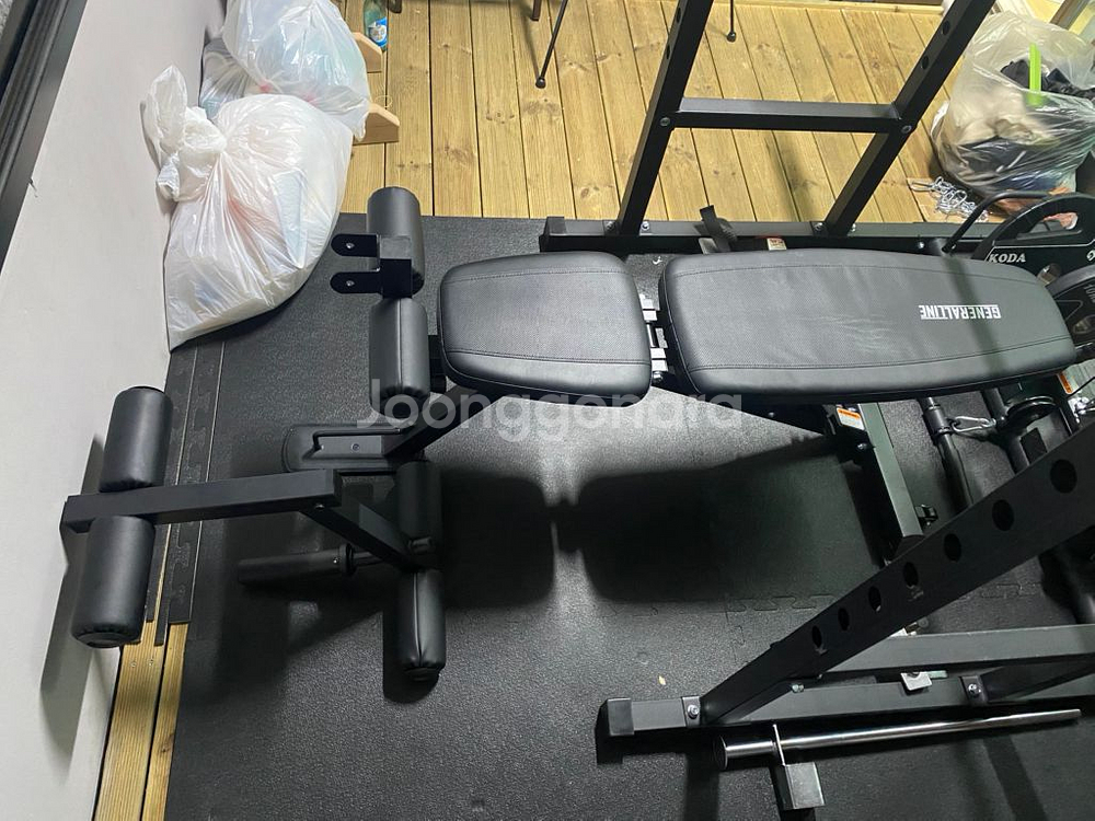 제너럴라인 렉,각도벤치,중량봉,105kg중량원판 팝니다--5
