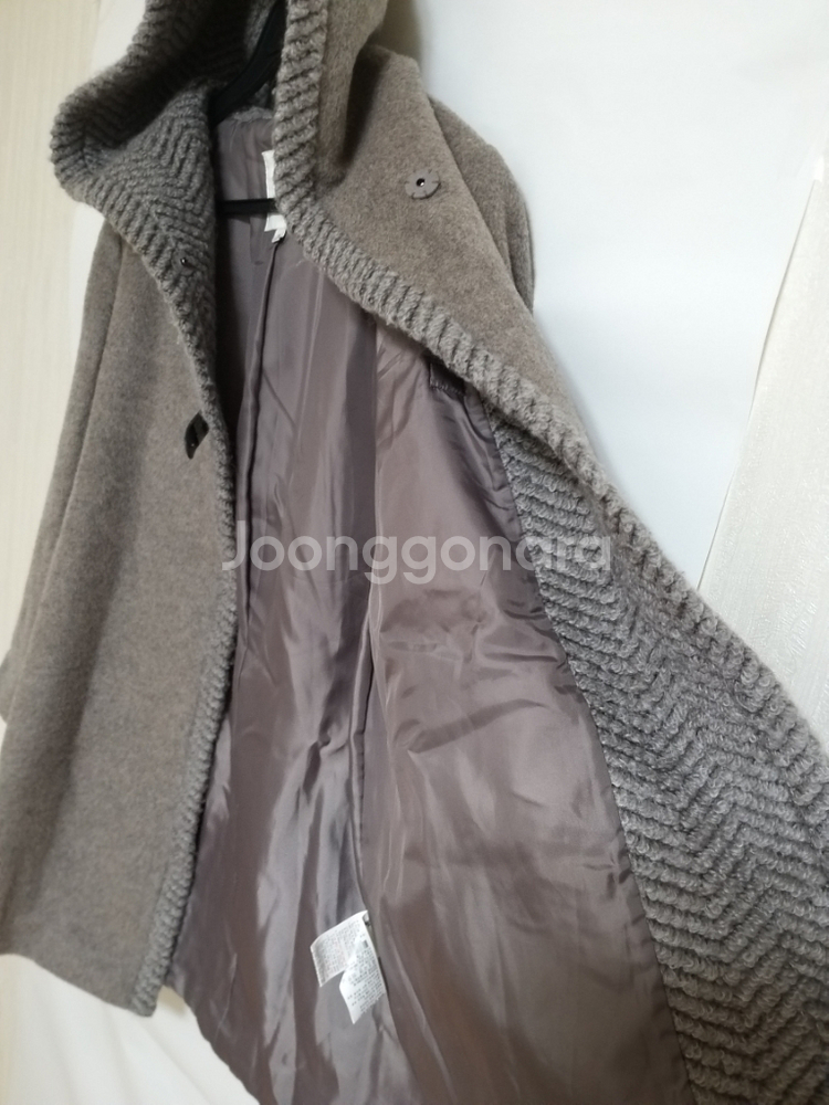 여성 레노마 후드 모직 반코트 (박시85-90)--1