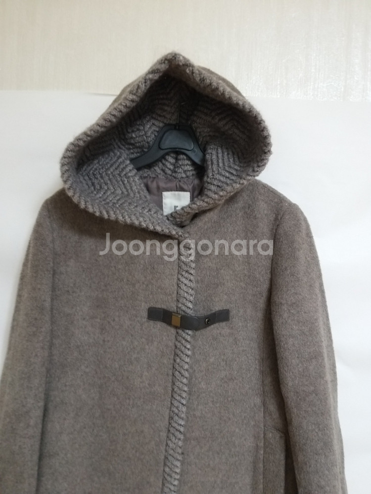 여성 레노마 후드 모직 반코트 (박시85-90)--3