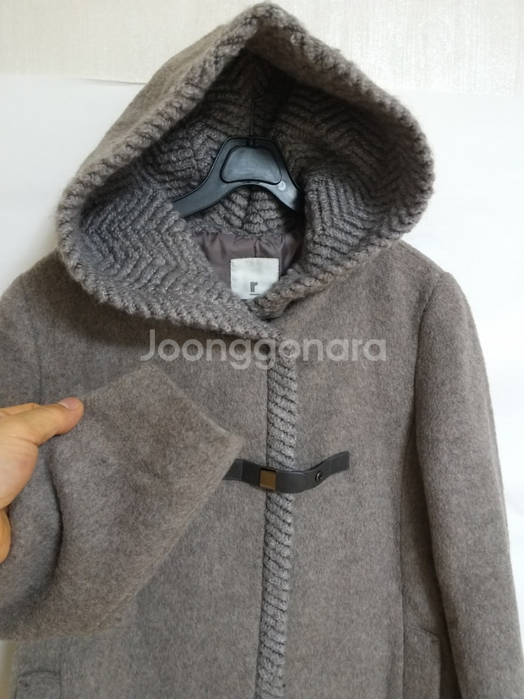 여성 레노마 후드 모직 반코트 (박시85-90)--4