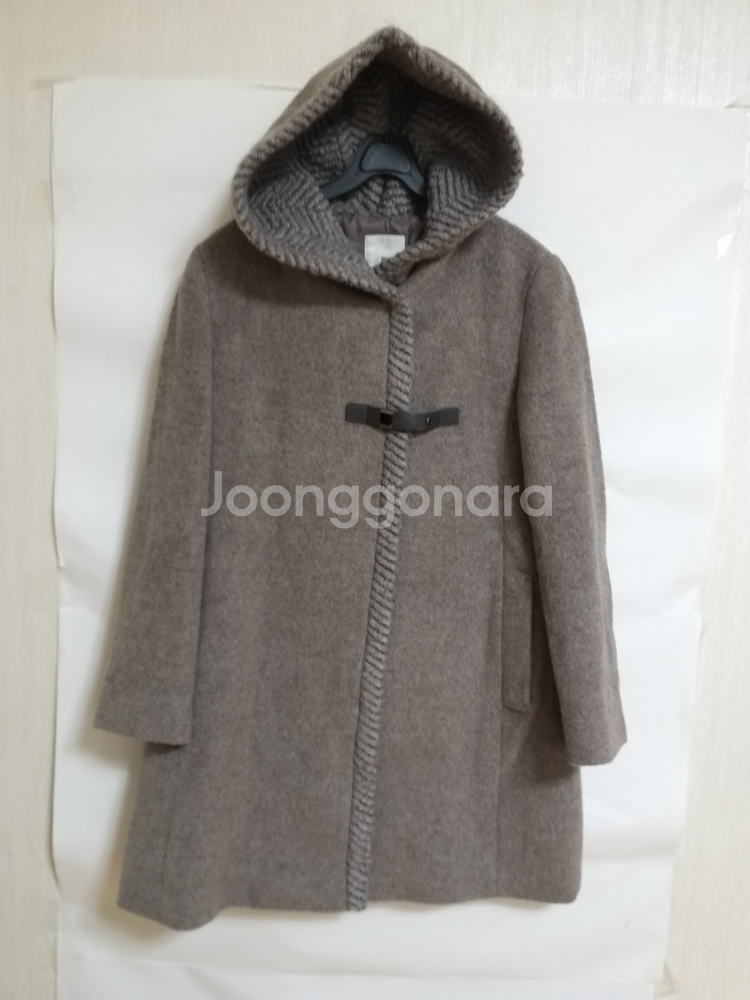 여성 레노마 후드 모직 반코트 (박시85-90)--6