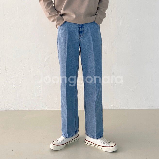 남자 데님 일자 청바지--2