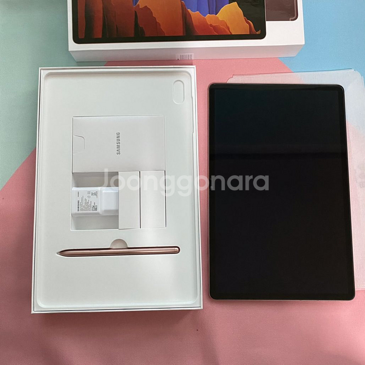 갤럭시탭s7+ LTE 브론즈 256gb 풀박스 일괄--1