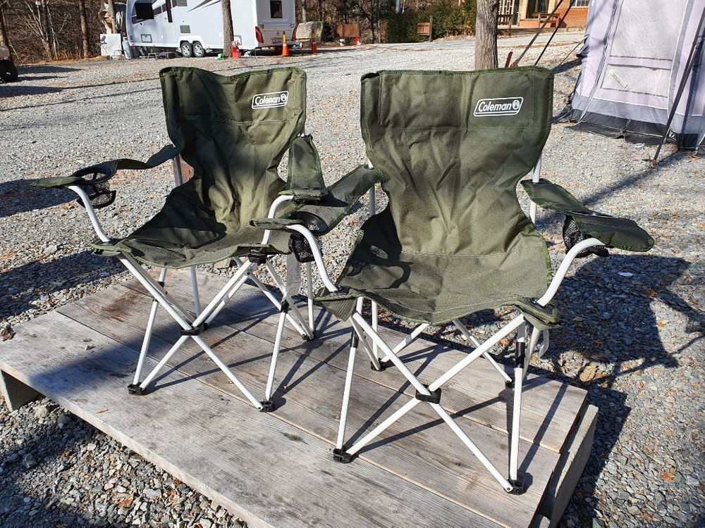 콜맨 리조트체어(올리브)2개--1