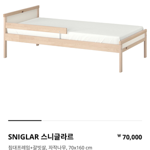 이케아 어린이침대 프레임+갈비살(SNIGLAR)
