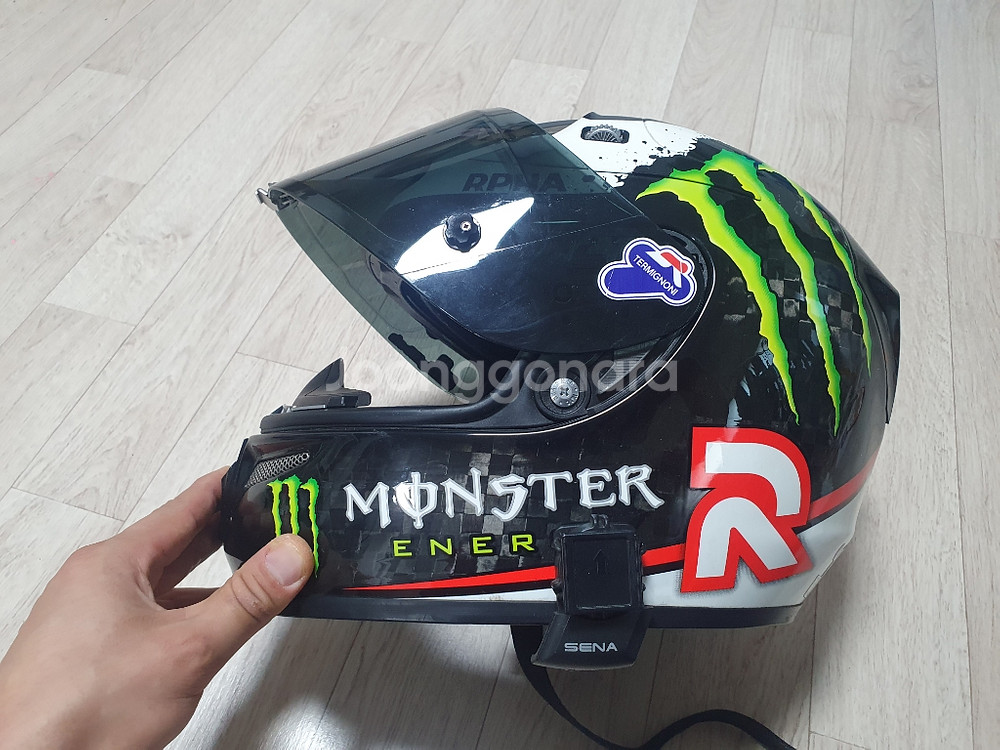 세나 10c 홍진 알파10 로렌조 몬스터 카본 헬멧--2