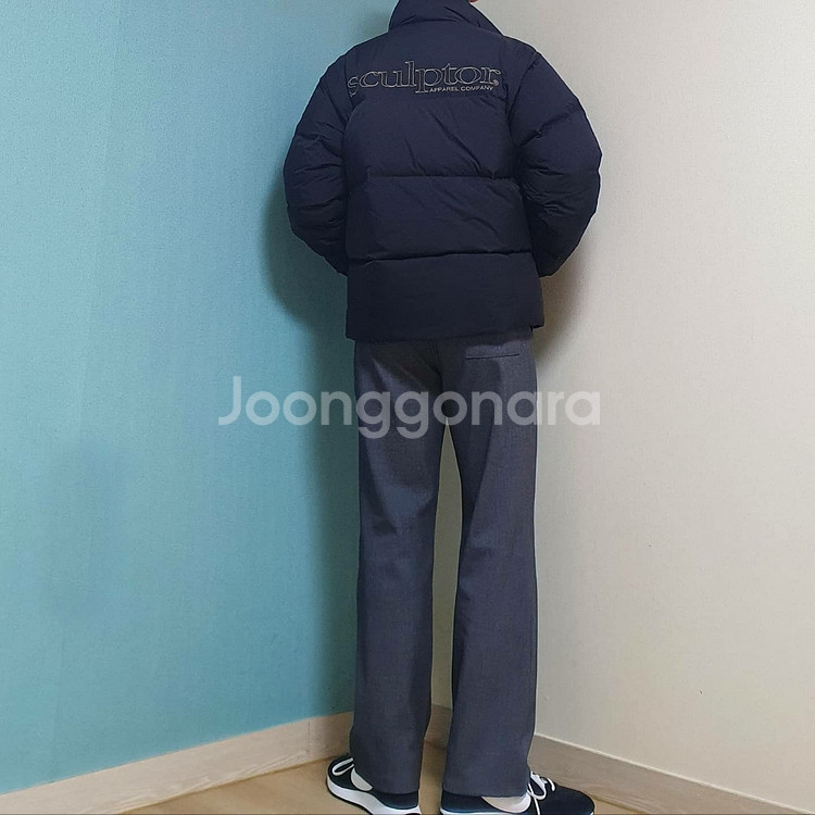 남자 기모 그레이 와이드 슬랙스--2