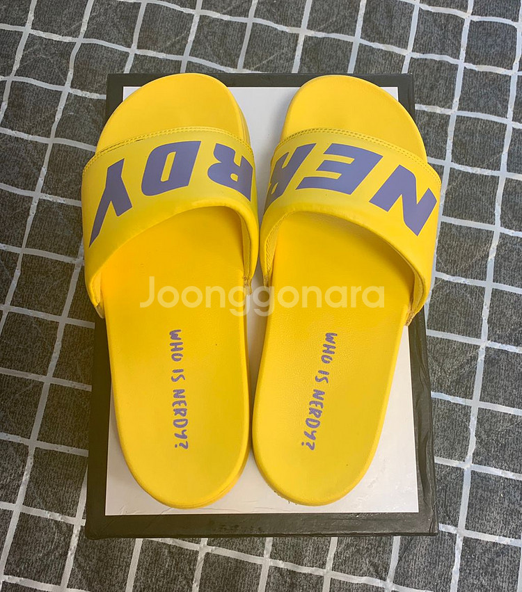 꿀매️ 널디 빅로고 플랫폼 슬라이드 슬리퍼 옐로우...--1