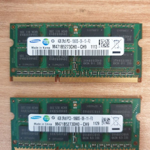 삼성 노트북용 DDR3램 4G 2개 팝니다