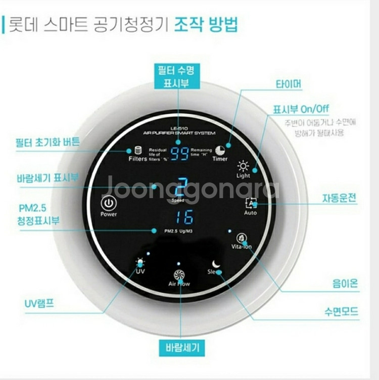 롯데 공기청정기 팝니다~(거의 새것)--2