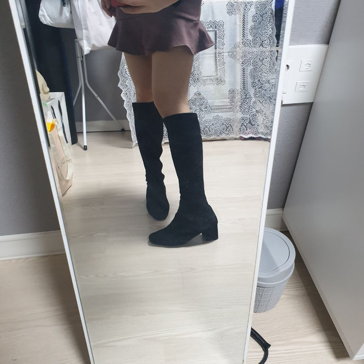 미들굽 스웨이드 부츠 230--6