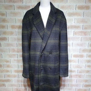 택부착 199000 FRJ 누빔안감 울체크 더블 롱코트